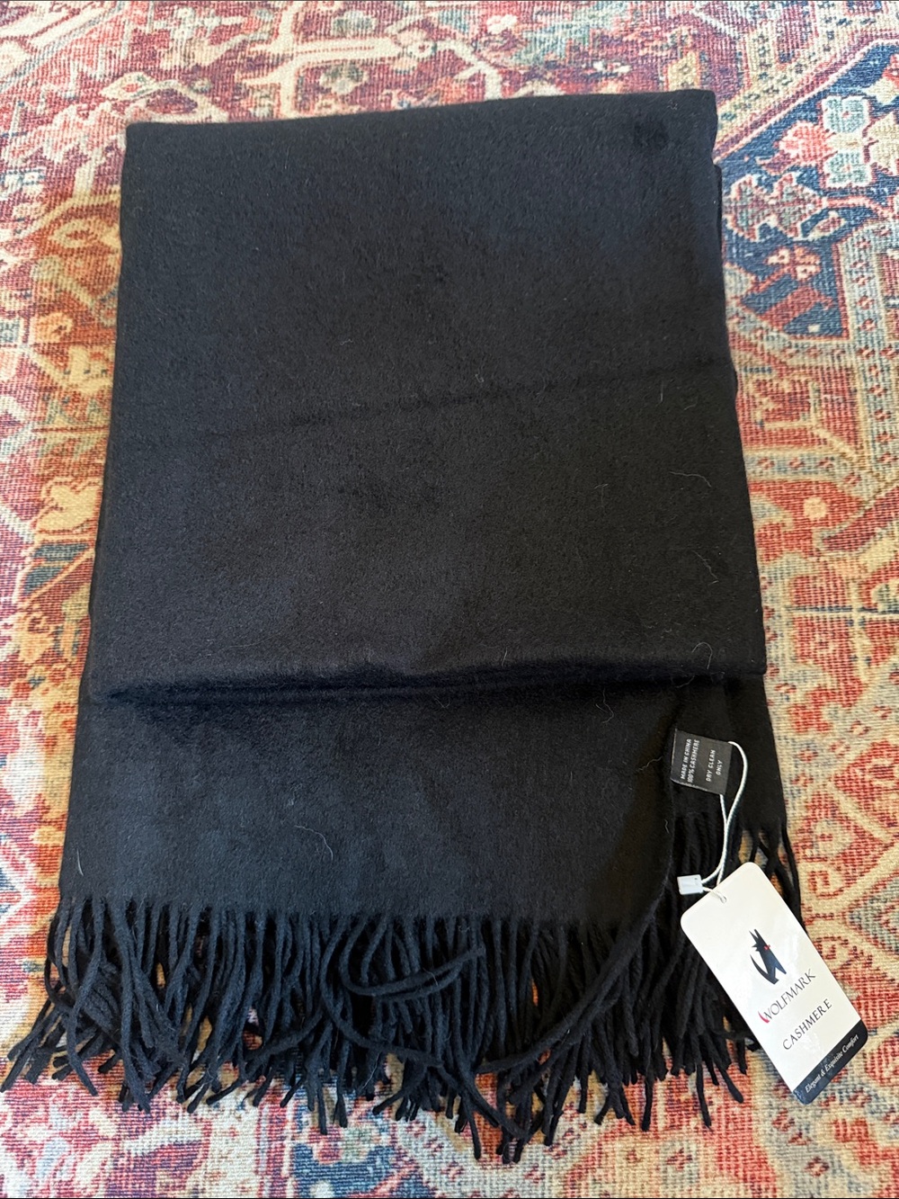 Black Cashmere Scarf by